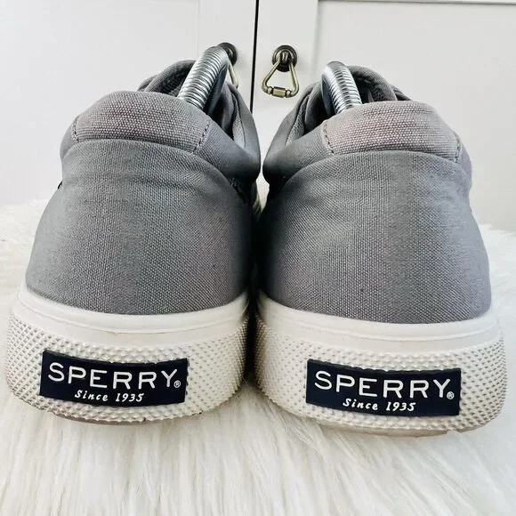 Sperry Halyard CVO Plushstep Gray Canvas Sneakers Preppy Shoes - Mens Size 12 - Picture 5 of 8